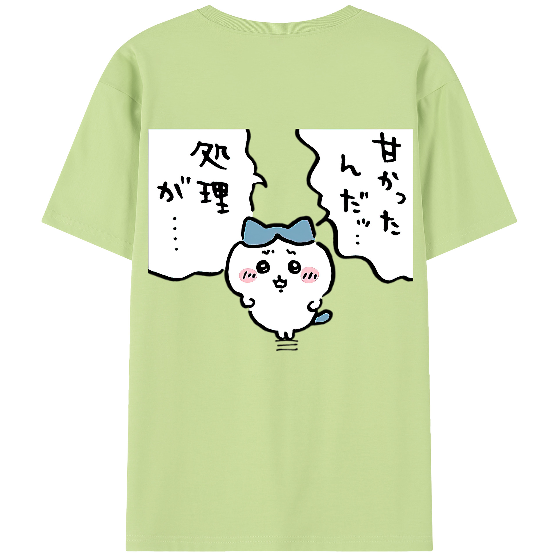 （画像用） ちいかわ ハチワレ Chii-kawa hachiware 綿100％半袖Tシャツ（背面プリント）